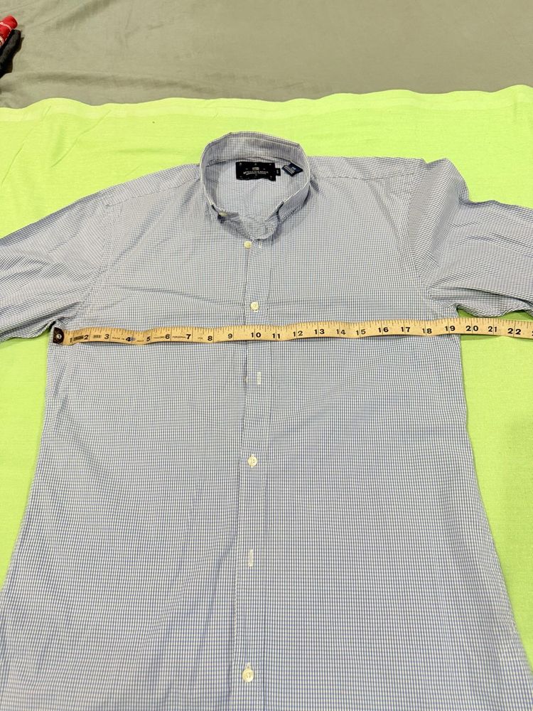 Scotch &amp; Soda Blue Checked Dress Shirt