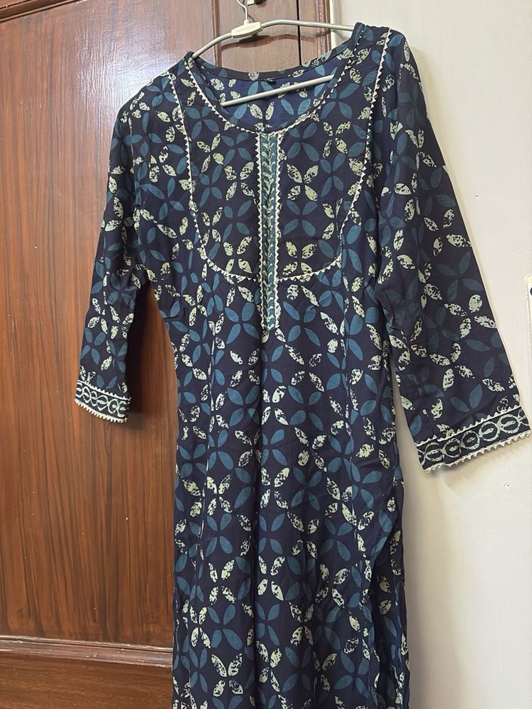 Blue floral Print Kurti