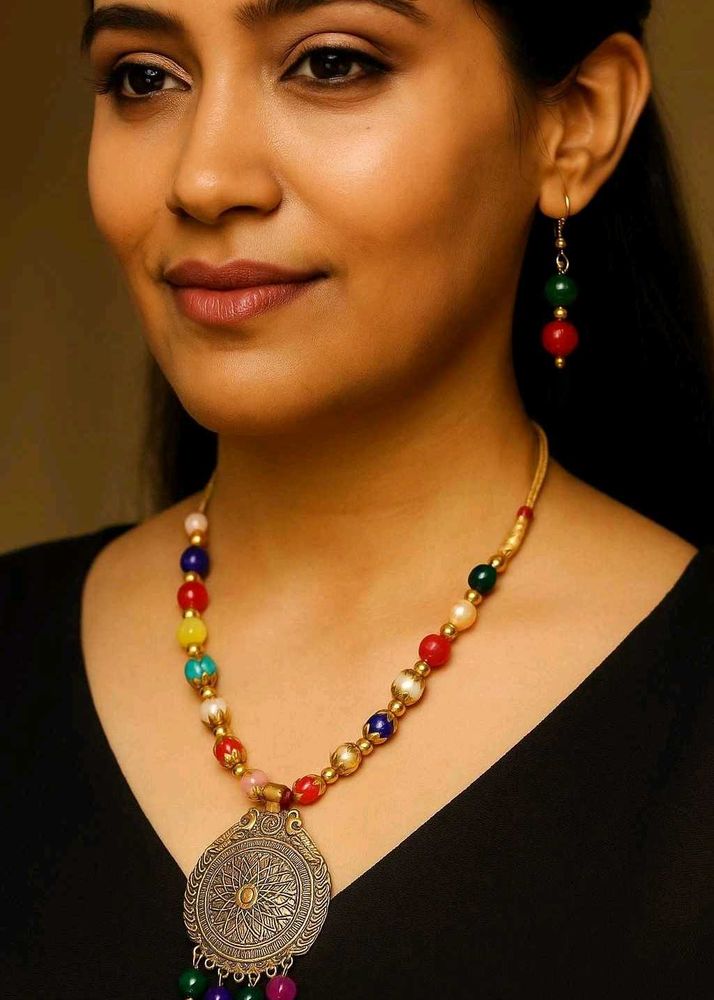 Ethnic Beaded Necklace Set (New)
