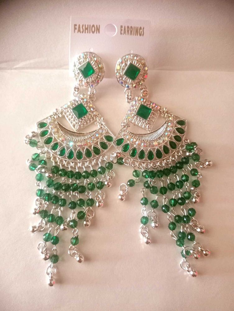 Green Fashion Earrings