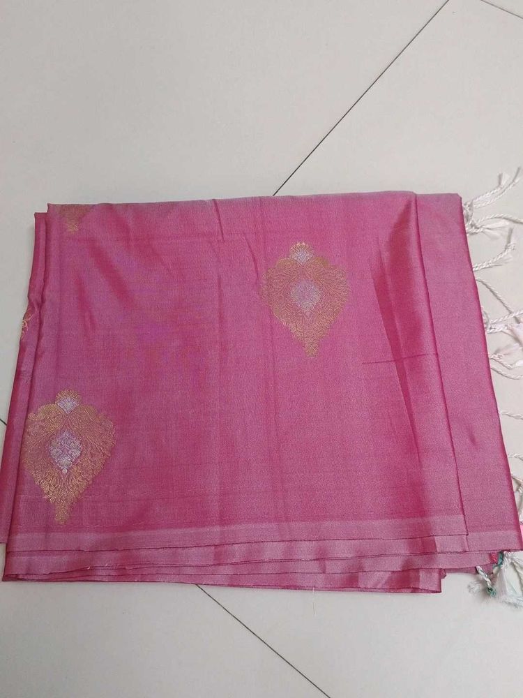 Onion Pink soft silk saree