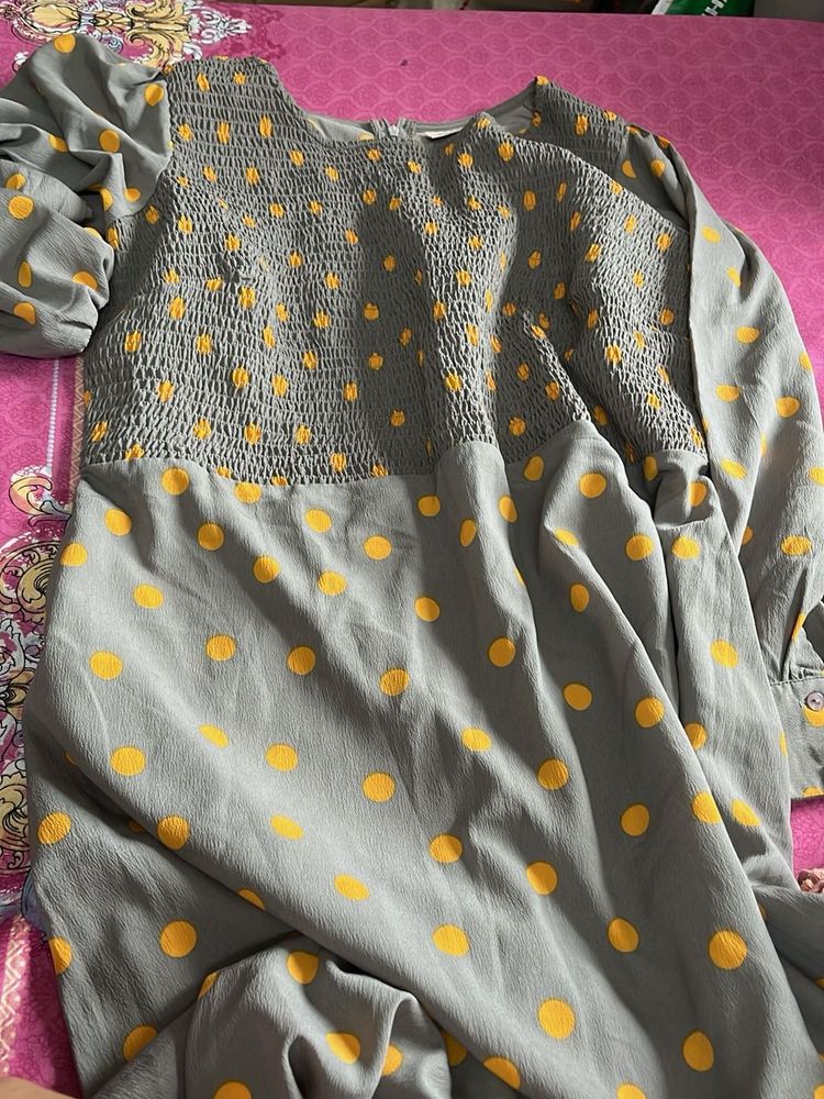 Polka Dot Smocked Dress