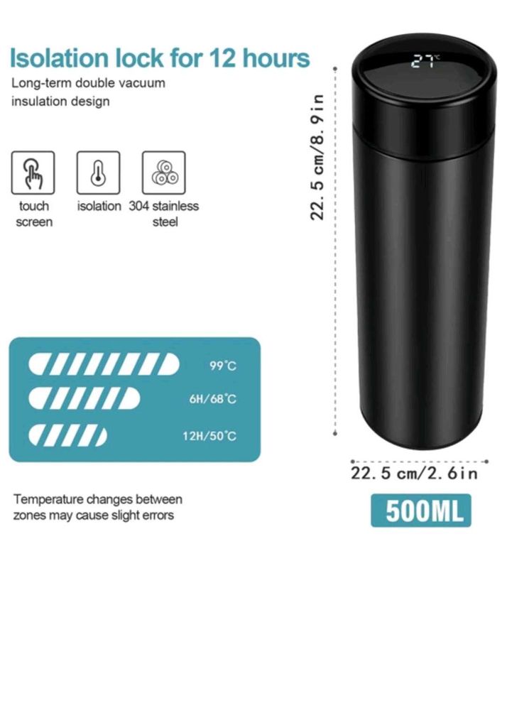 Smart LED Temperature Display Thermos Bottle
