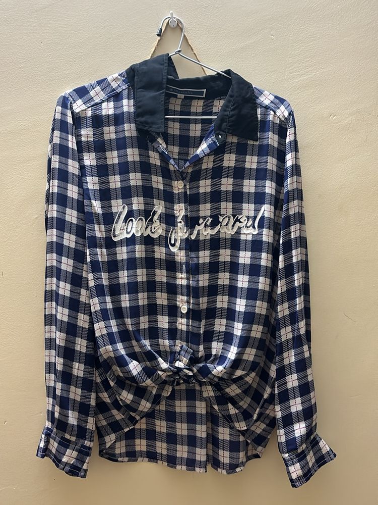 Blue White Checks Shirt