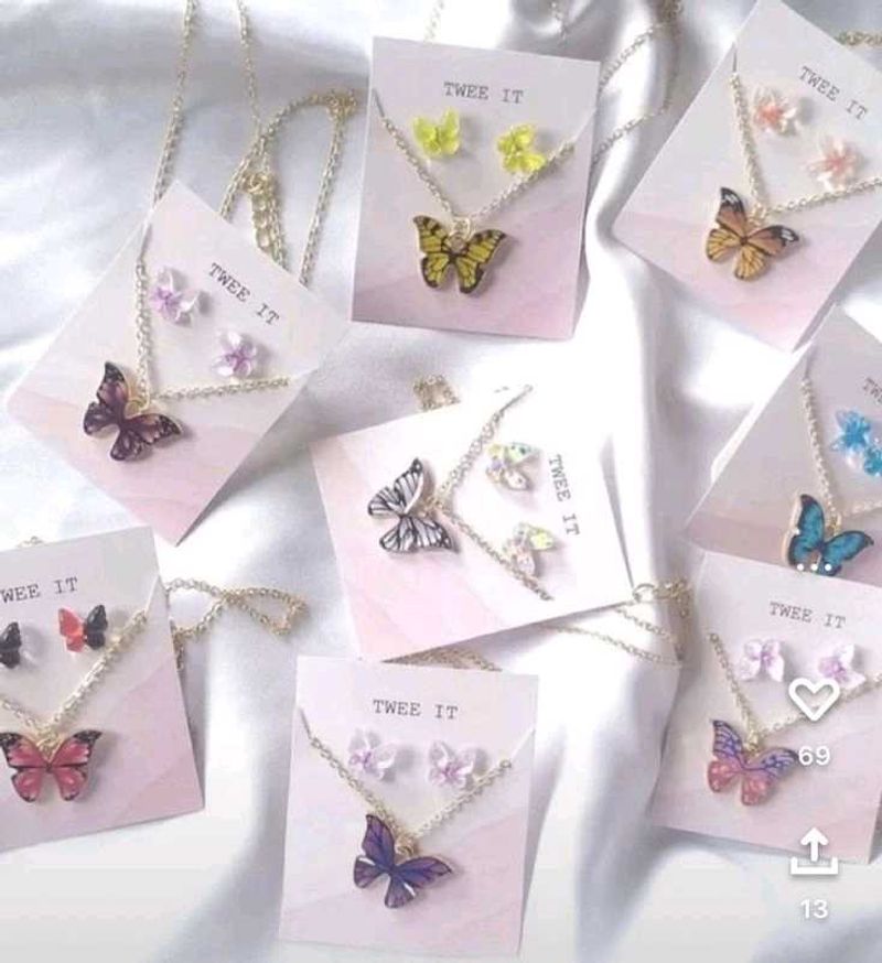 Butterfly Necklace Set Combo Any One