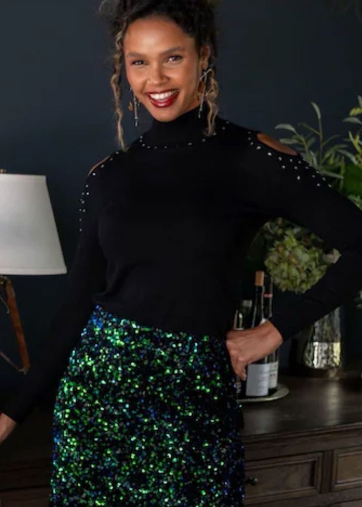 Green Shimmery Skirt