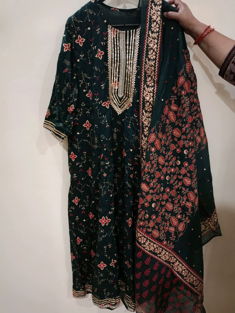 Size 4 Xl Anarkali Suit With Dupatta And Bottom