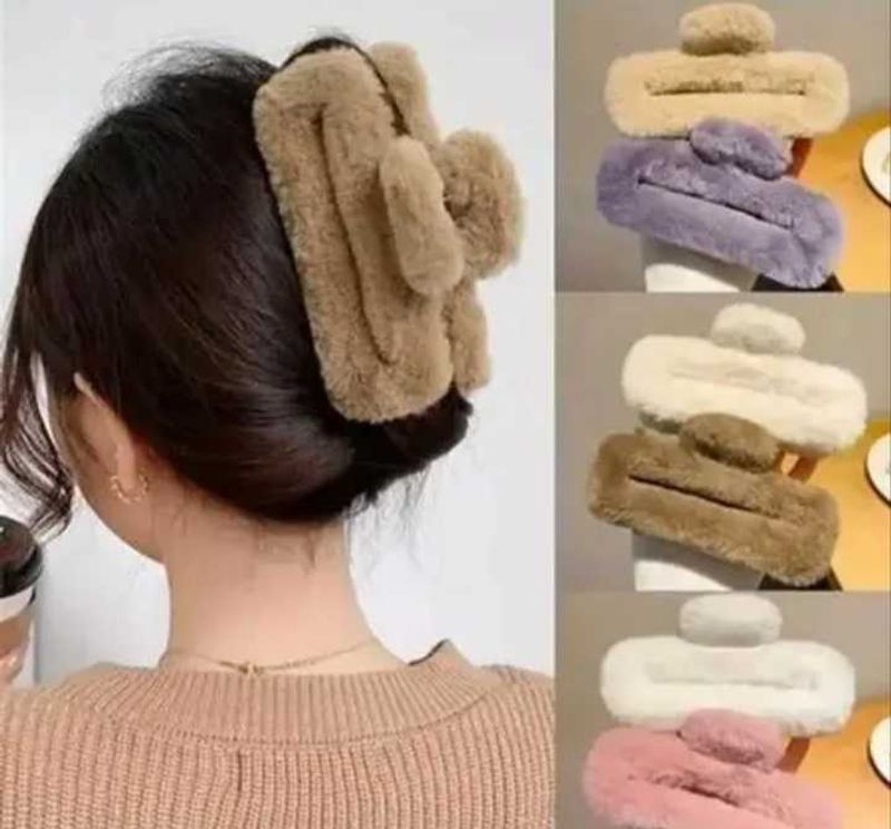 Fluffy Plush Hair Claw Clip