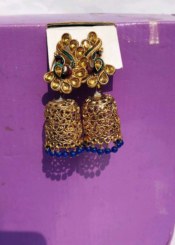 Golden Jhumka Earrings