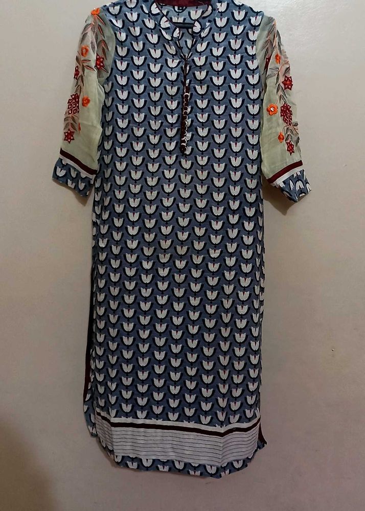 Printed Kurta With Stylish Sleeves