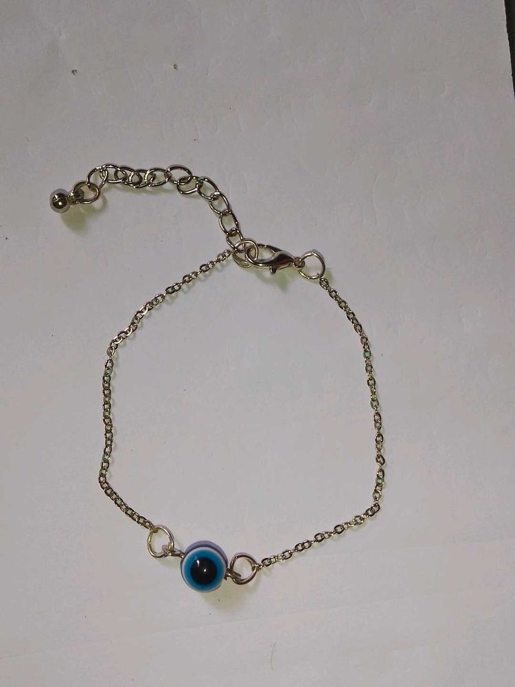 Pretty Silver Evil Eye Simple Bracelet Or Anklet