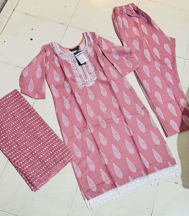 Mauve Printed Kurta Set