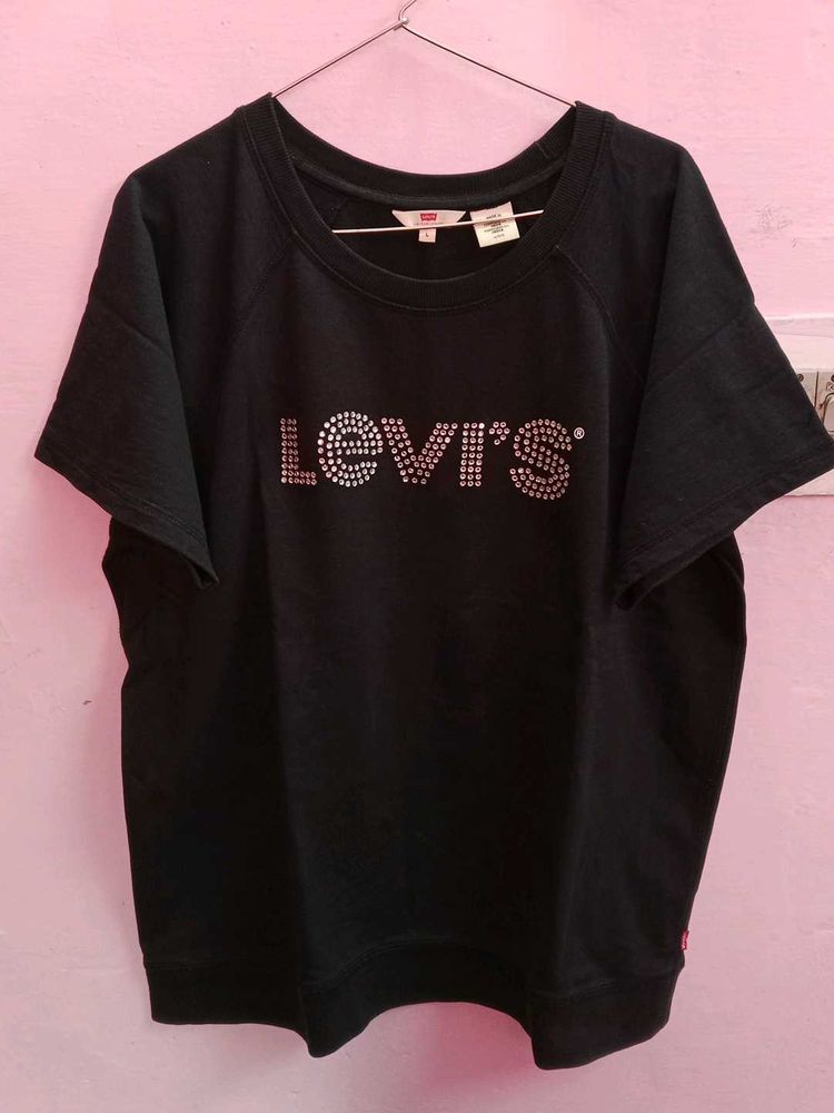 LEVI&#39;S Black Short Sleeves Sweatshirt