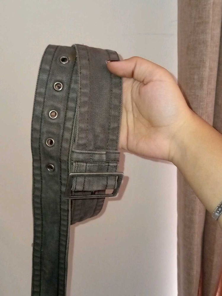 Grey Denim Belt