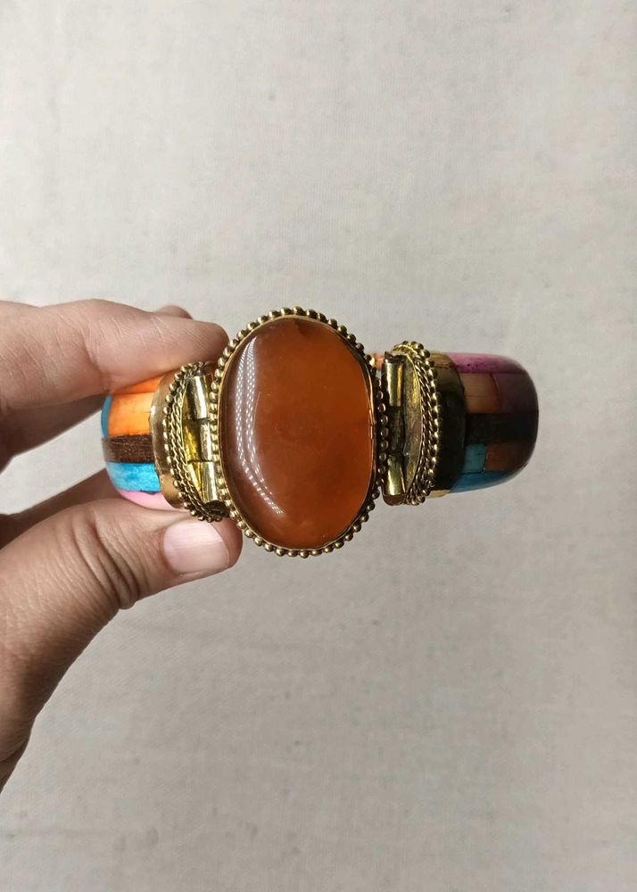 BROWN AGATE Boho Gemstone Bangle