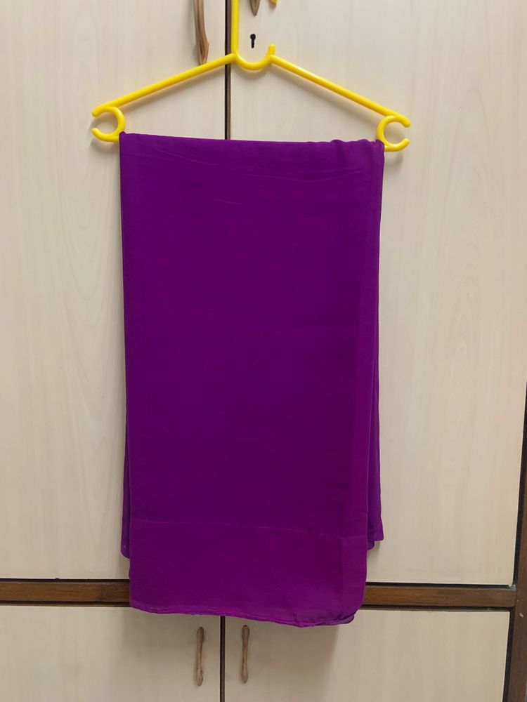 Purple Chiffon Saree With Blouse