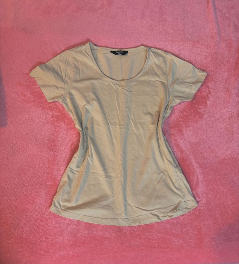 Beige Casual T-Shirt