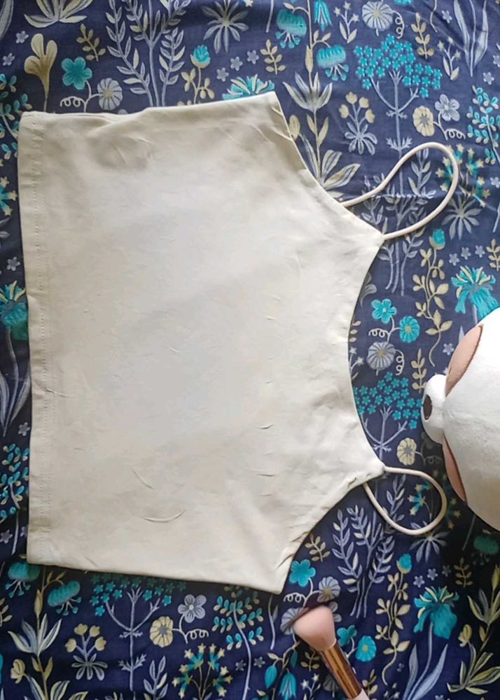 Urbanic White Crop Strappy Top