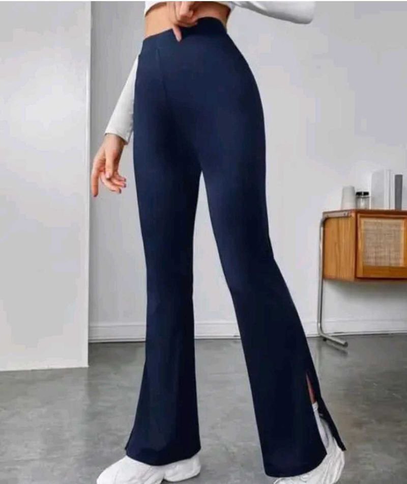 NAVY BLUE TIGHT SLIT PANTS