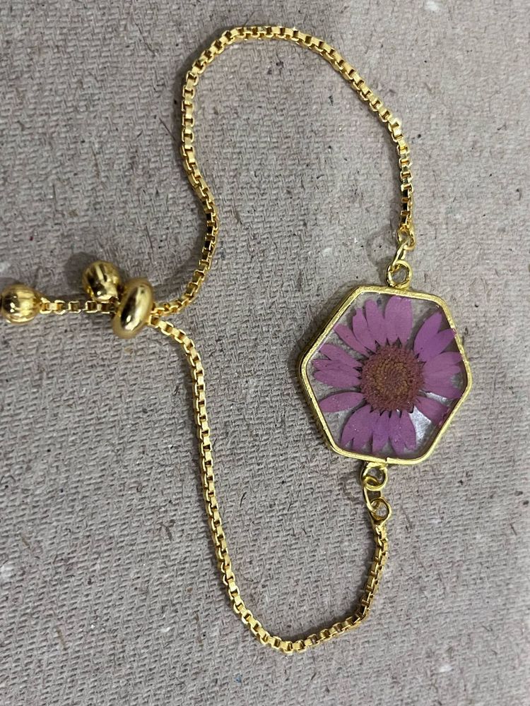 Handmade Gold Flower Bracelet