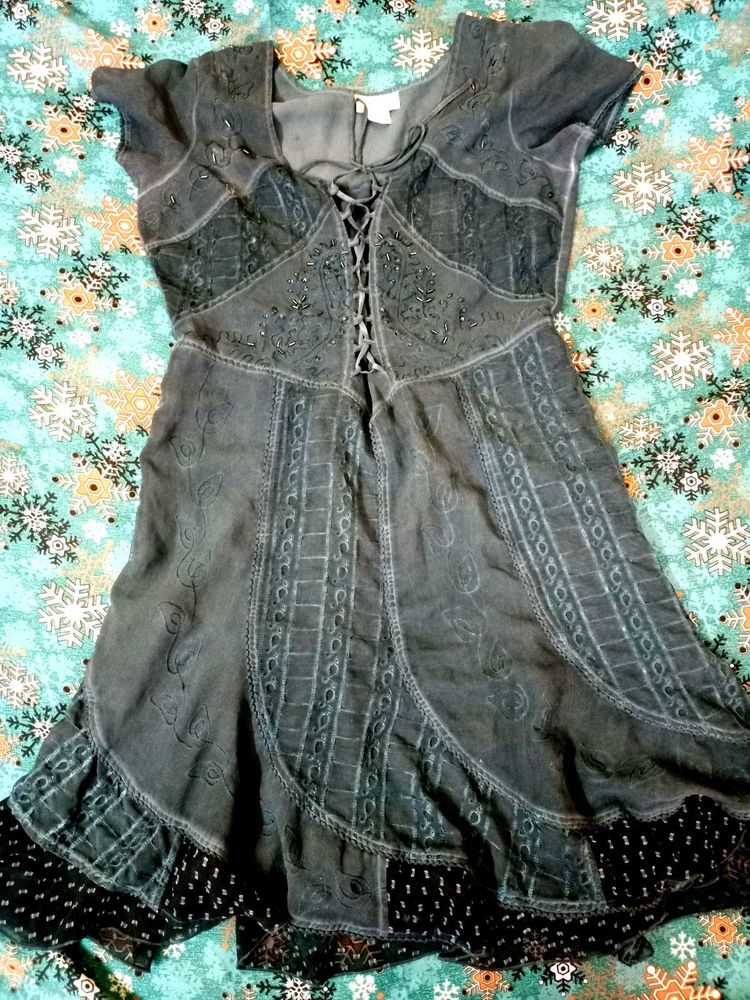 Y2k Embroidered Dress