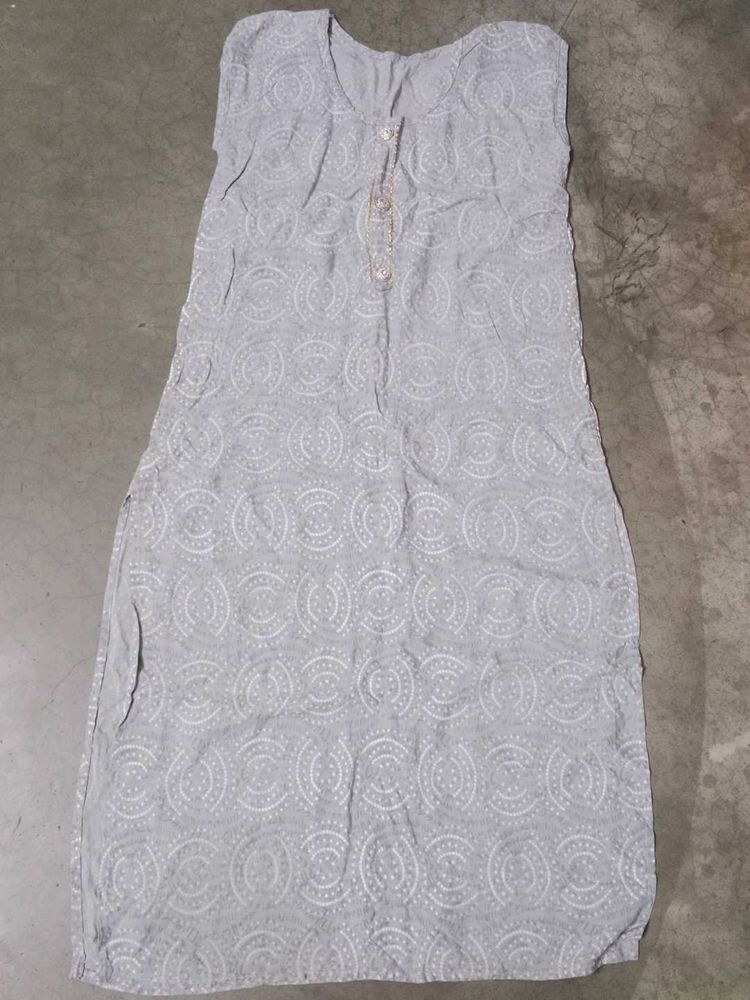 Grey Embroidered Kurta
