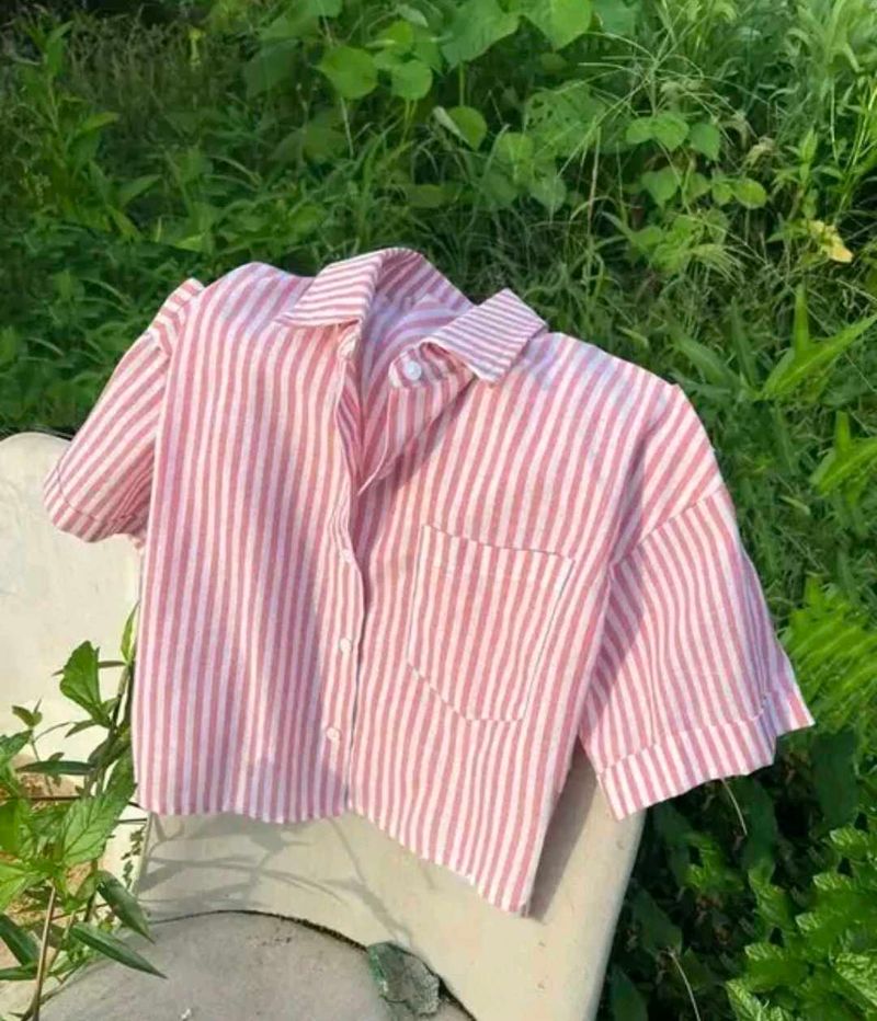 Striped Pink Crop Top