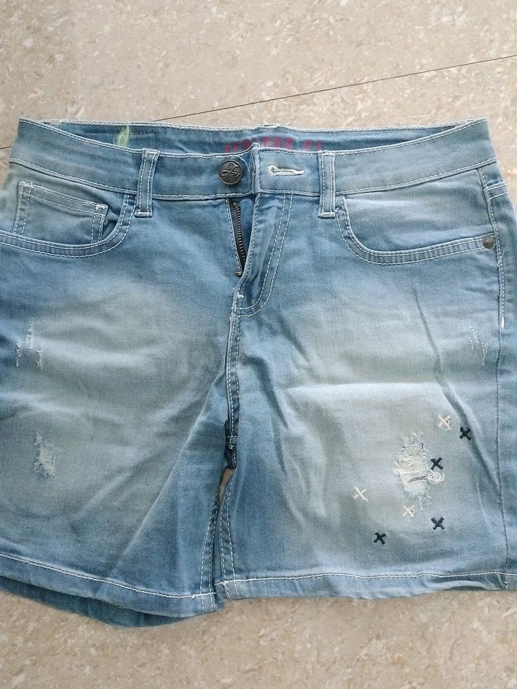 Jealous 21 Embroidered Denim Shorts
