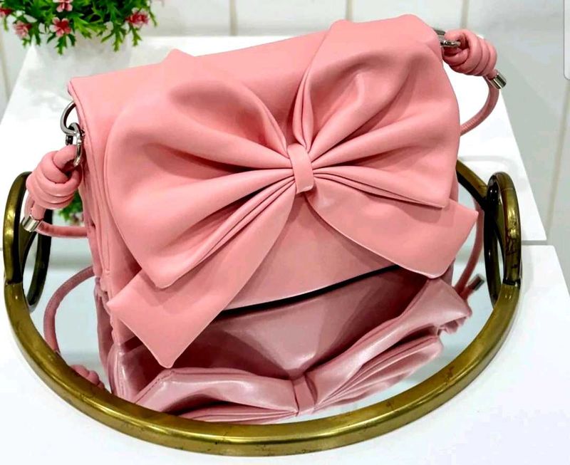 Chic Pink Bow Crossbody Bag