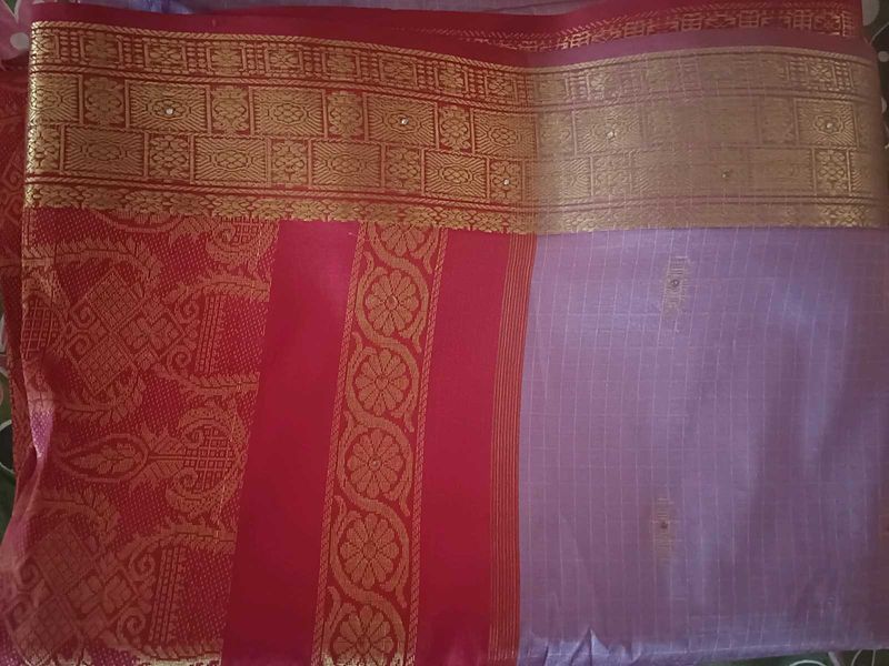 Elegant Red &amp; Lavender Saree
