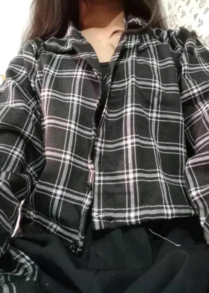 Check Shirt Crop Top