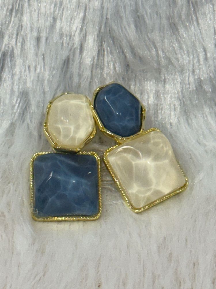🌊 Ocean Mist Mosaic Studs