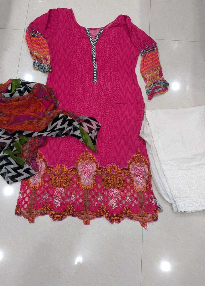 Pink Printed Salwar Suit