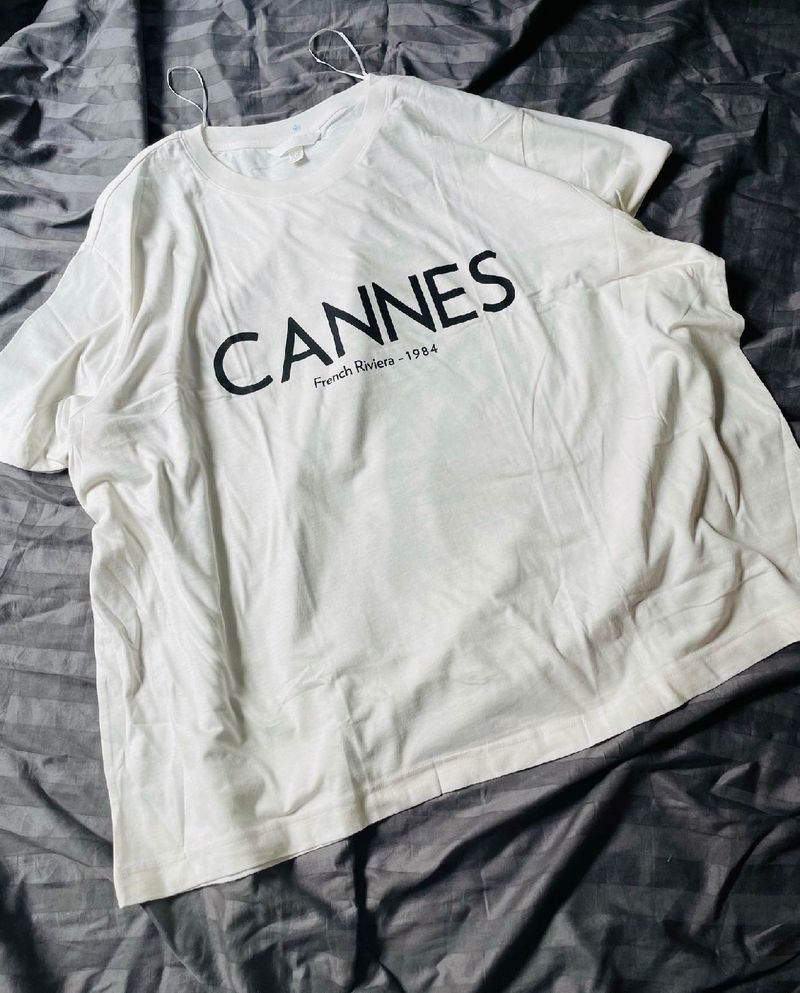 H&amp;M Cannes Printed Oversized T-shirt
