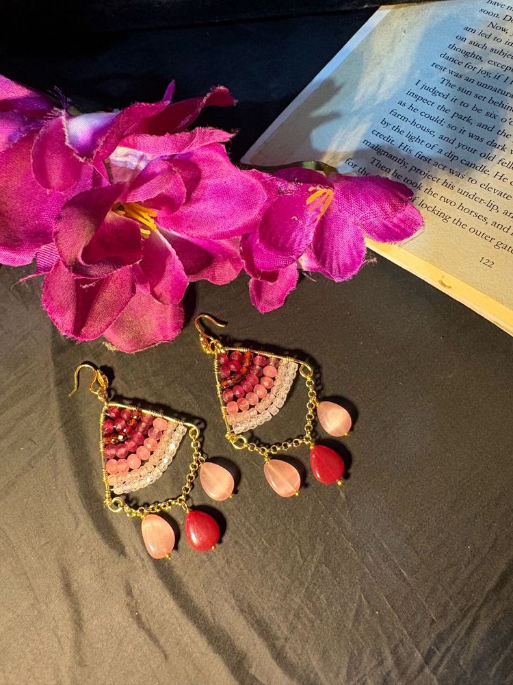 Red &amp; Pink Dangle Earrings