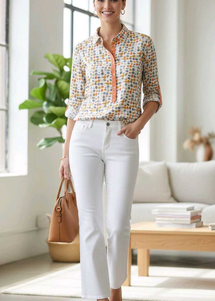Polka Dot Button-Down Shirt