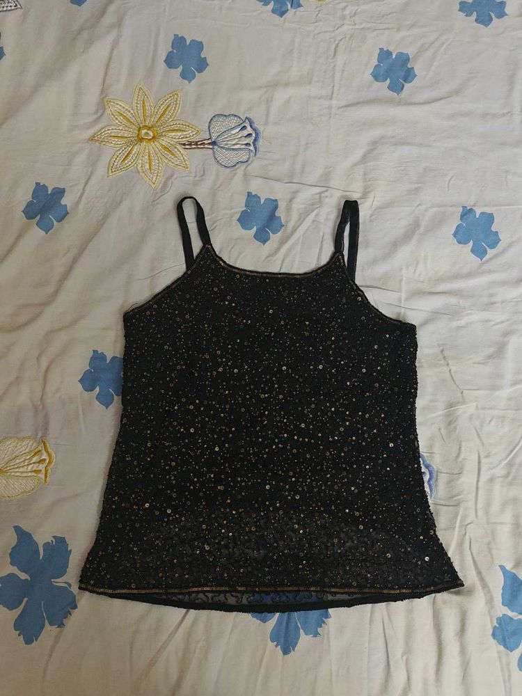 Sparkly Black Tank Top