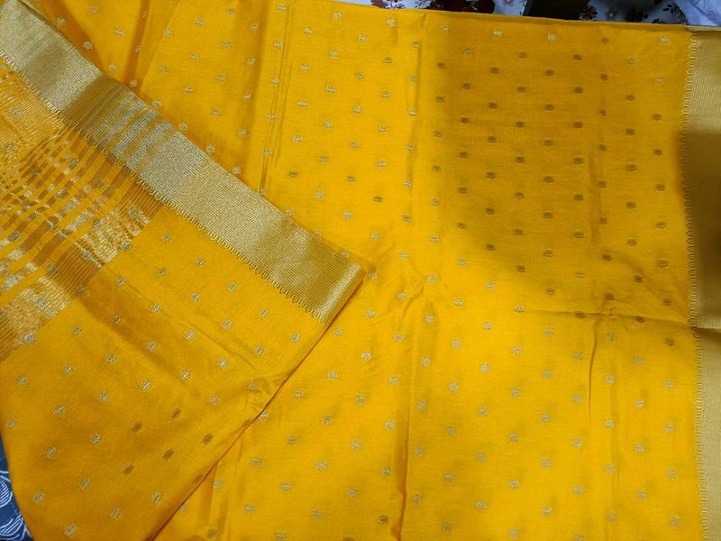 Yellow Saree with Gold Border