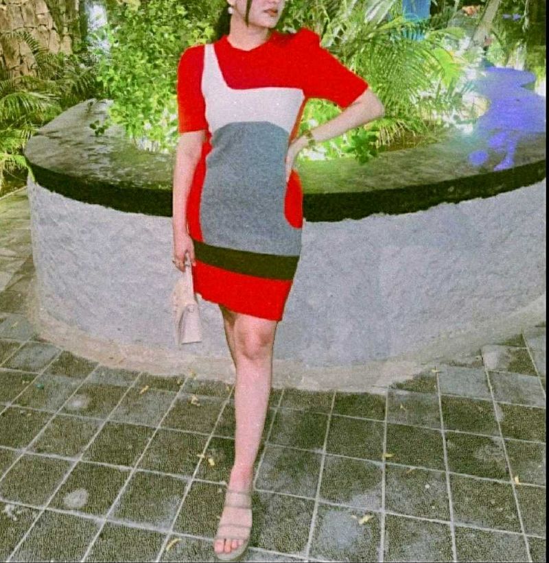 Color Block Mini winter Dress