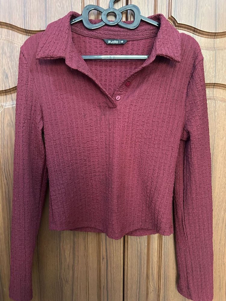 Studio W Burgundy Polo Shirt