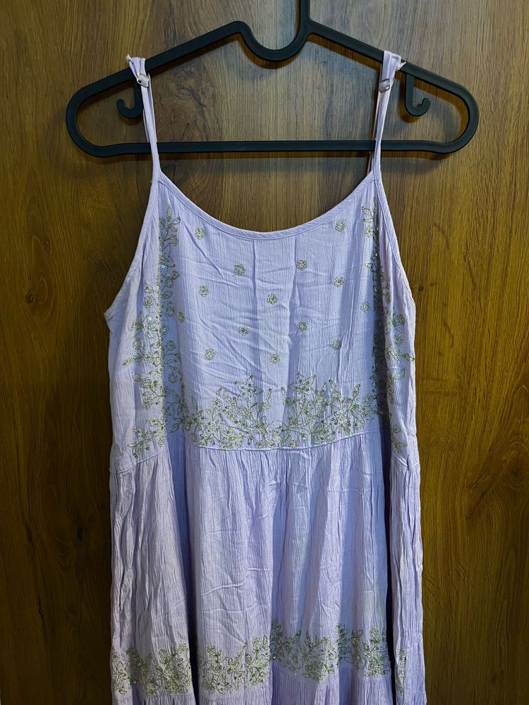 Lilac Embroidered Dress