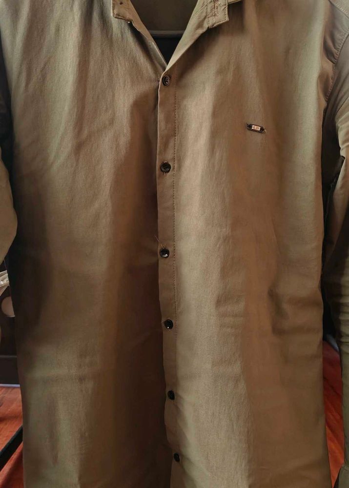 Olive Green Stretchable Shirt