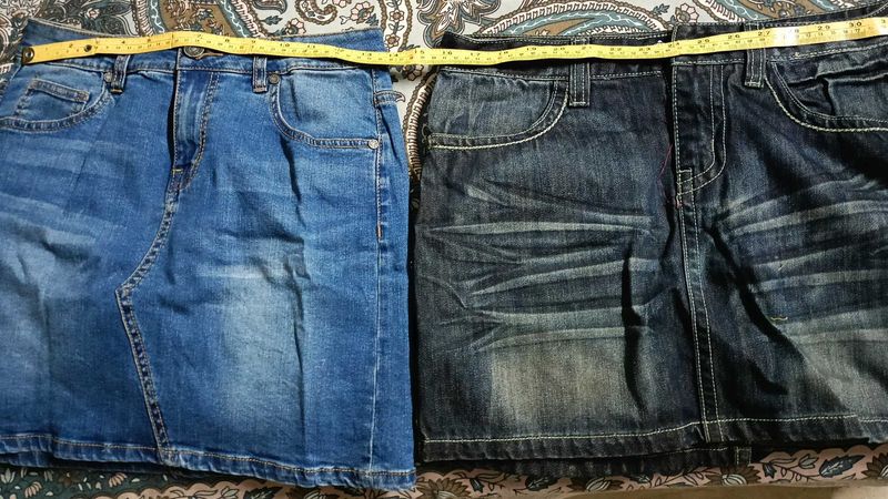 Combo Denim Mini Skirts
