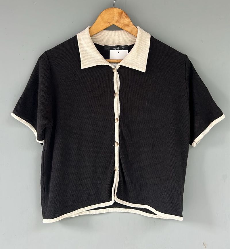 Button-Up Knit Top