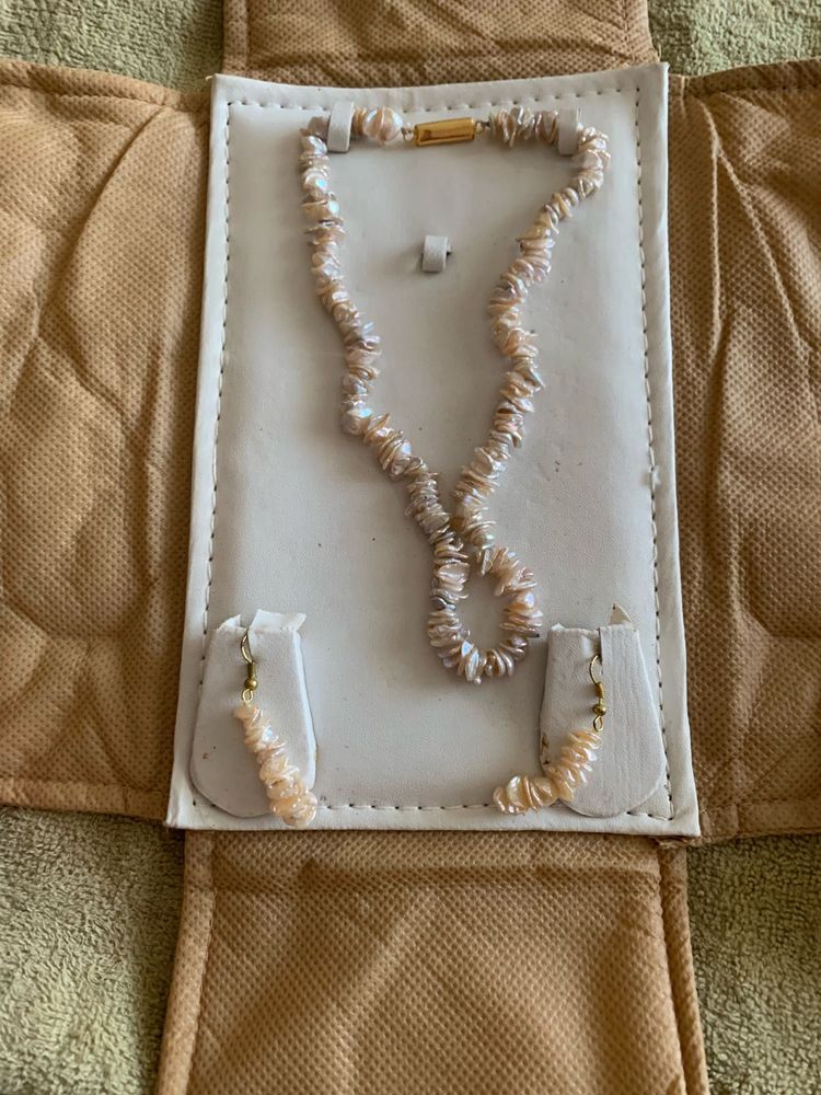 Original Natural Real Pearl Necklace Set