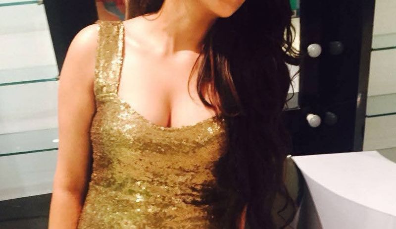 Set Of Gold Sequin Crop Top And Skirt