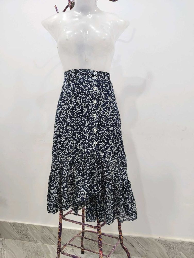 Floral Print Midi Skirt