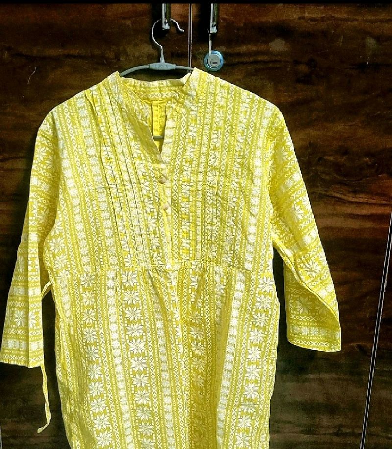Yellow Short Kurti