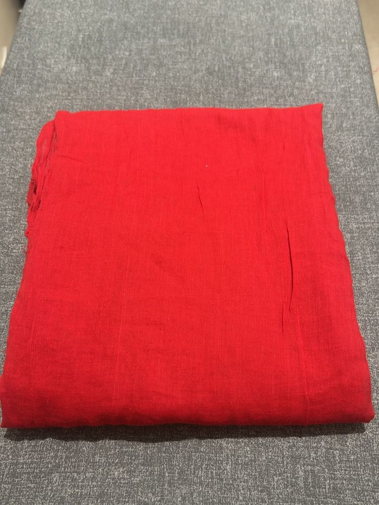 100% Cotton red Dupatta 2.5m