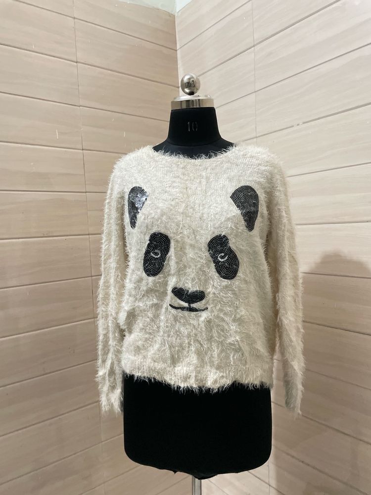 Marks &amp; spncer Cute Panda Print Fuzzy Sweater